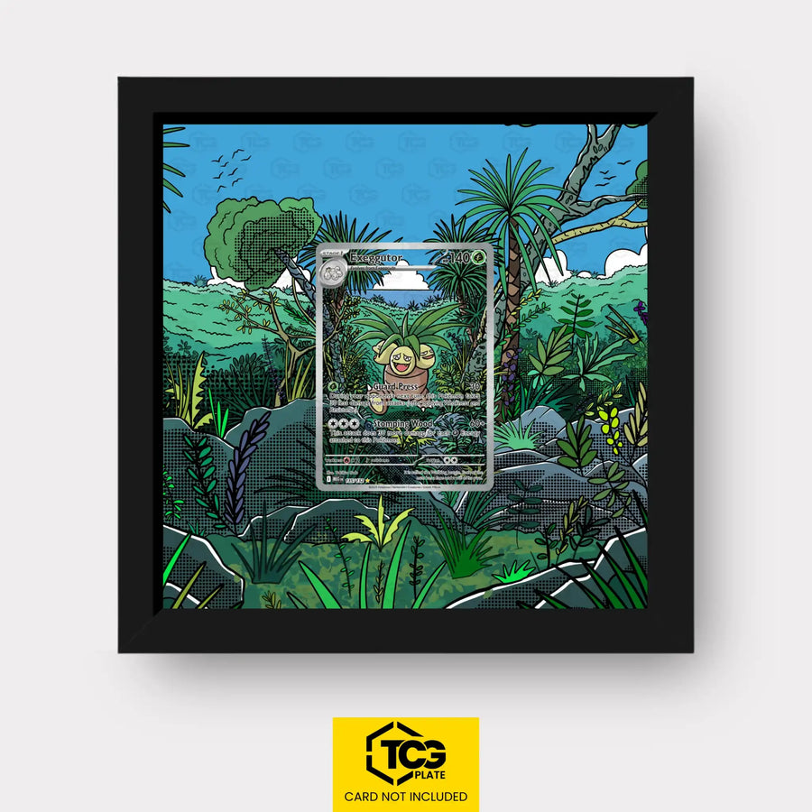 Exeggutor Pokémon TCG card in TCGplate Extended Art Display for collectors to showcase trading cards.