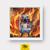Lucario VSTAR Pokémon TCG card in TCGplate Extended Art Display for collector showcase