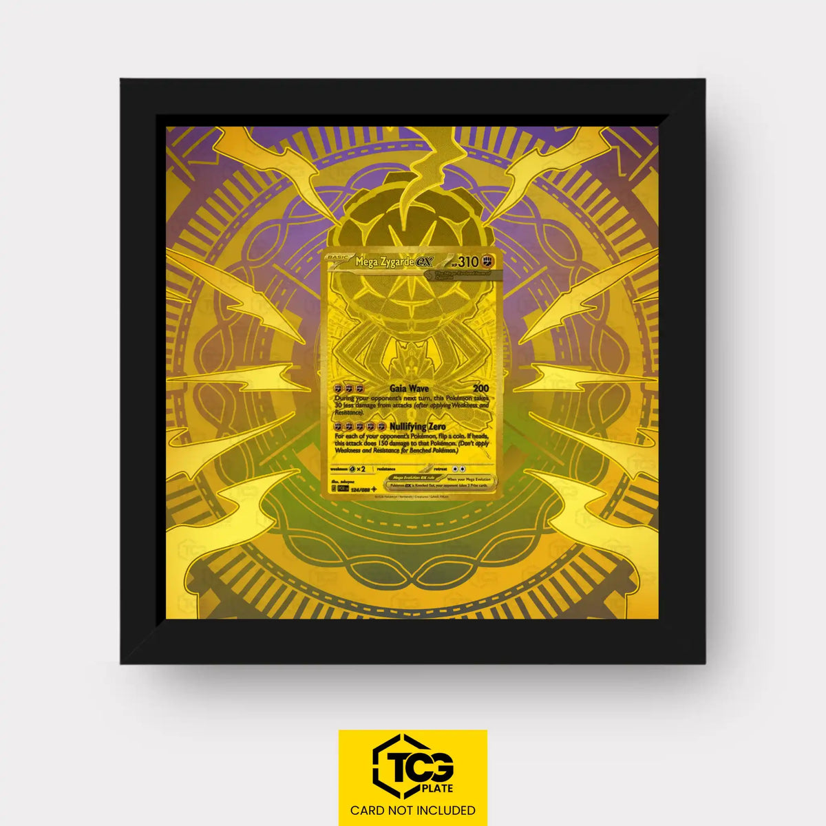Mega Zygarde ex Pokémon TCG card in TCGplate Extended Art Display for collector showcase