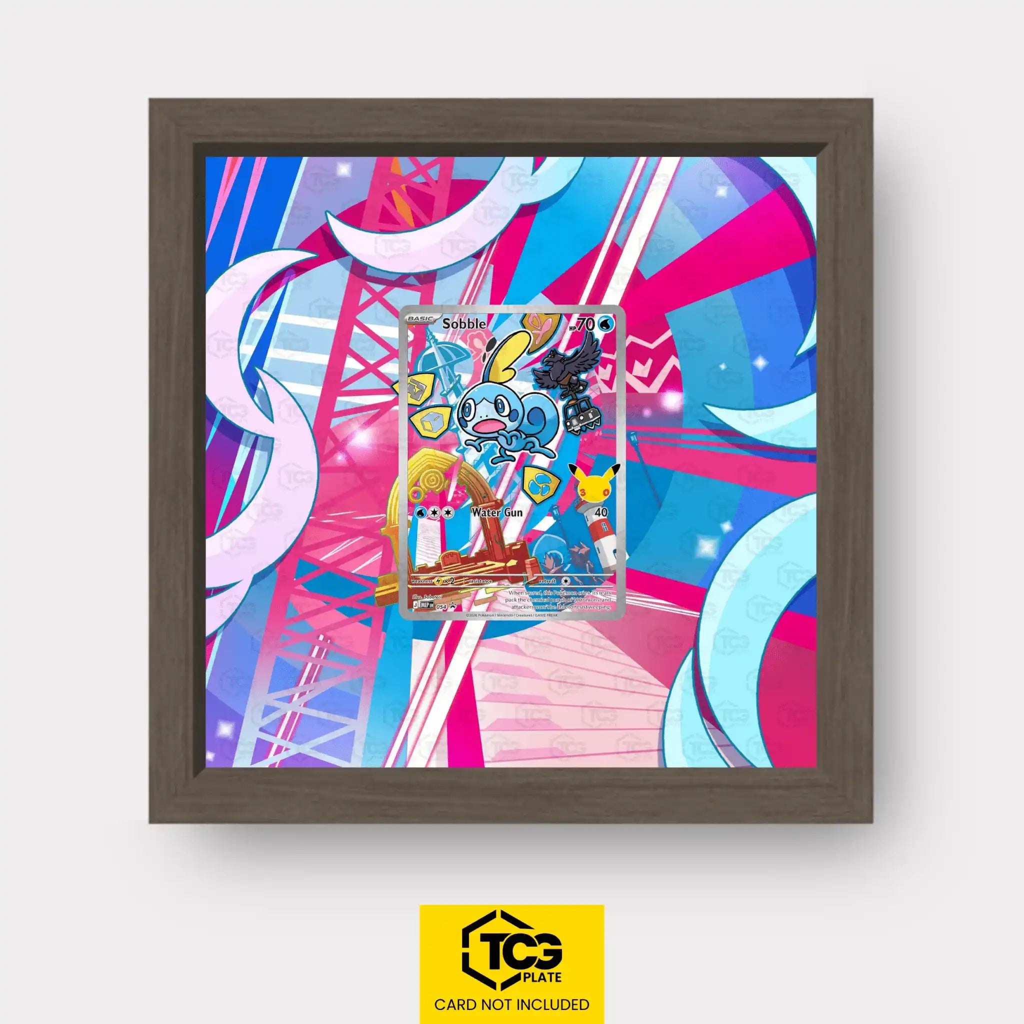 Sobble Pokémon TCG card displayed in a TCGplate Extended Art Display for collectors to showcase trading cards.