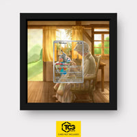 Mimikyu Pokémon TCG card displayed in a TCGplate Extended Art Display, designed for collectors to showcase trading cards.