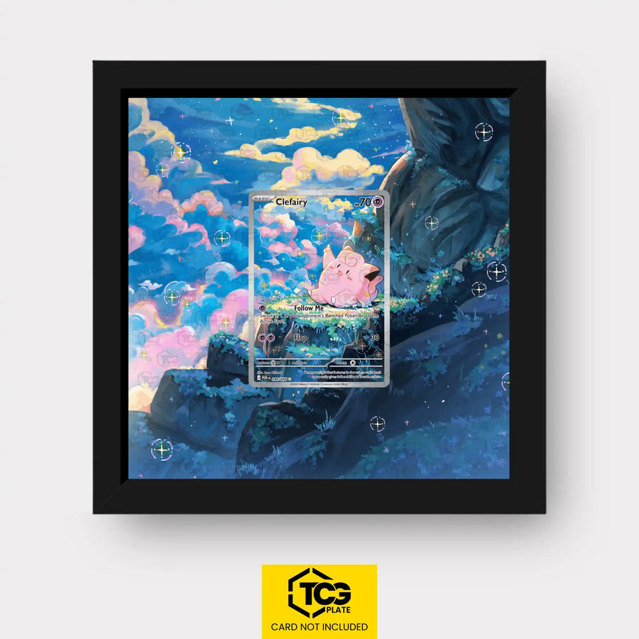 Clefairy Pokémon TCG card in TCGplate Extended Art Display for collectors to showcase trading cards.