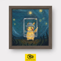 Pikachu with Grey Felt Hat Pokémon TCG card displayed in a TCGplate Extended Art Display, designed for collectors to showcase trading cards.