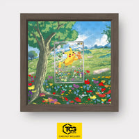 Pikachu Pokémon TCG card displayed in a TCGplate Extended Art Display for collectors to showcase.