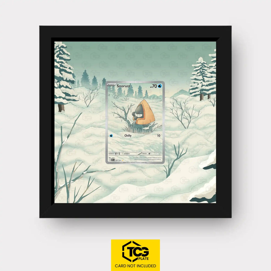 Snorunt Pokémon TCG card in TCGplate Extended Art Display for collectors to showcase trading cards.