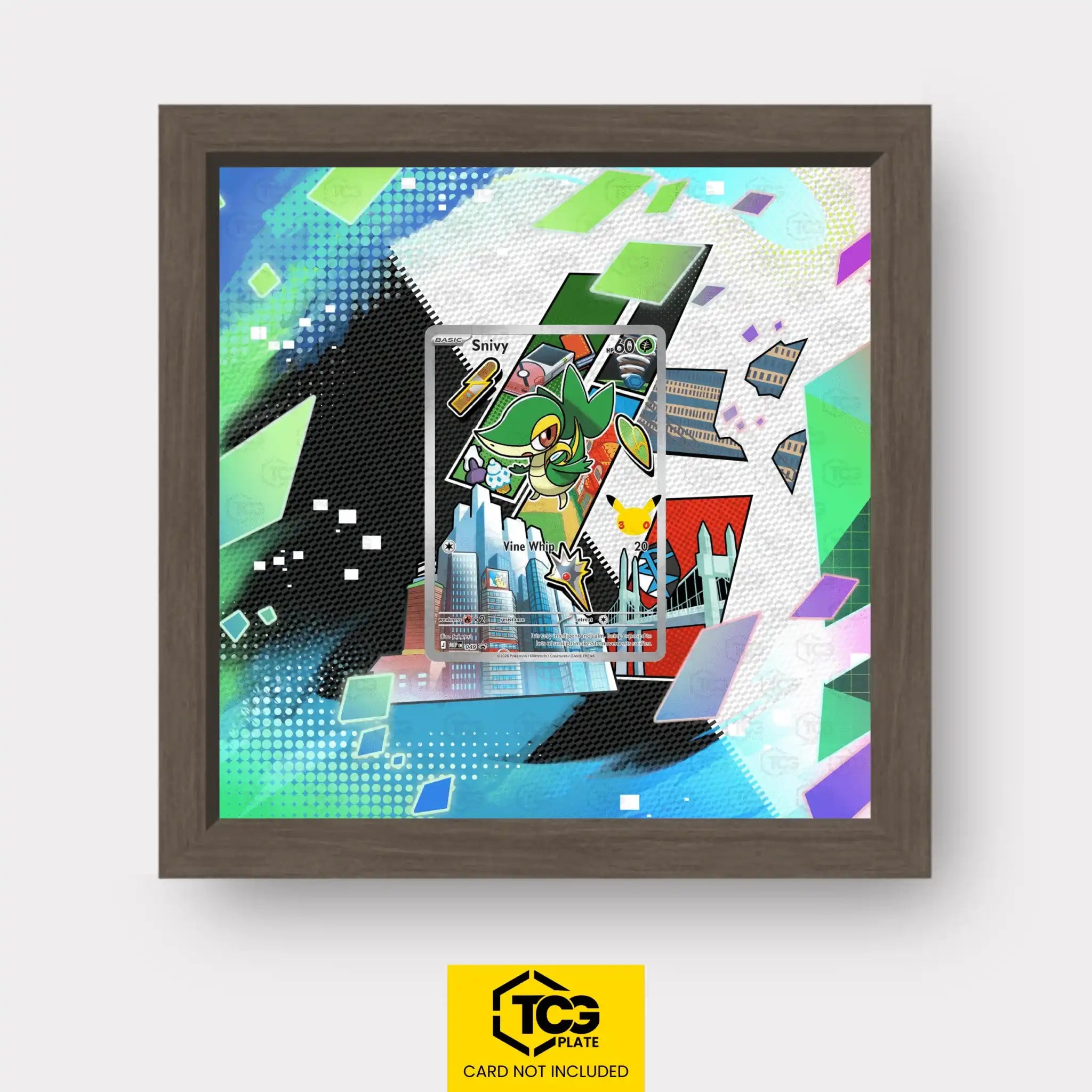 Snivy Pokémon TCG card in TCGplate Extended Art Display, designed for collectors to showcase trading cards.