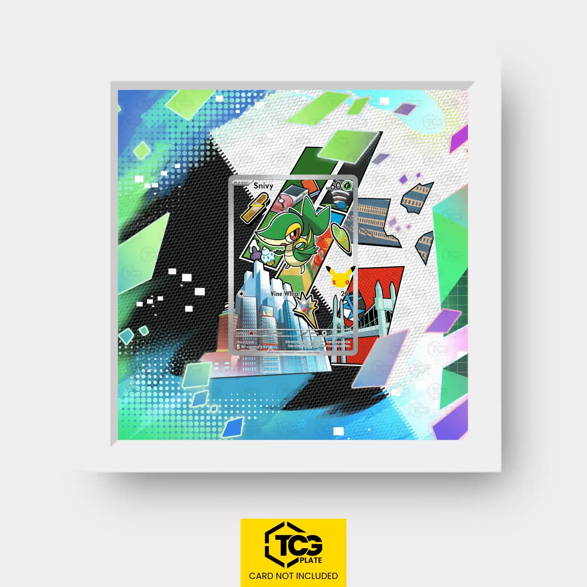 Snivy Pokémon TCG card in TCGplate Extended Art Display for collectors to showcase trading cards.