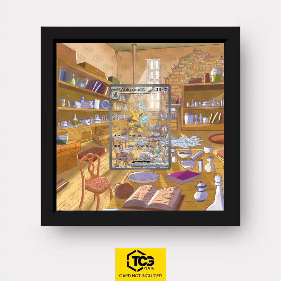 Alakazam ex Pokémon TCG card in TCGplate Extended Art Display for collectors to showcase.