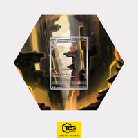 Charmeleon Pokémon TCG card displayed in a TCGplate Hex Shape Extended Art Display for collector showcase.
