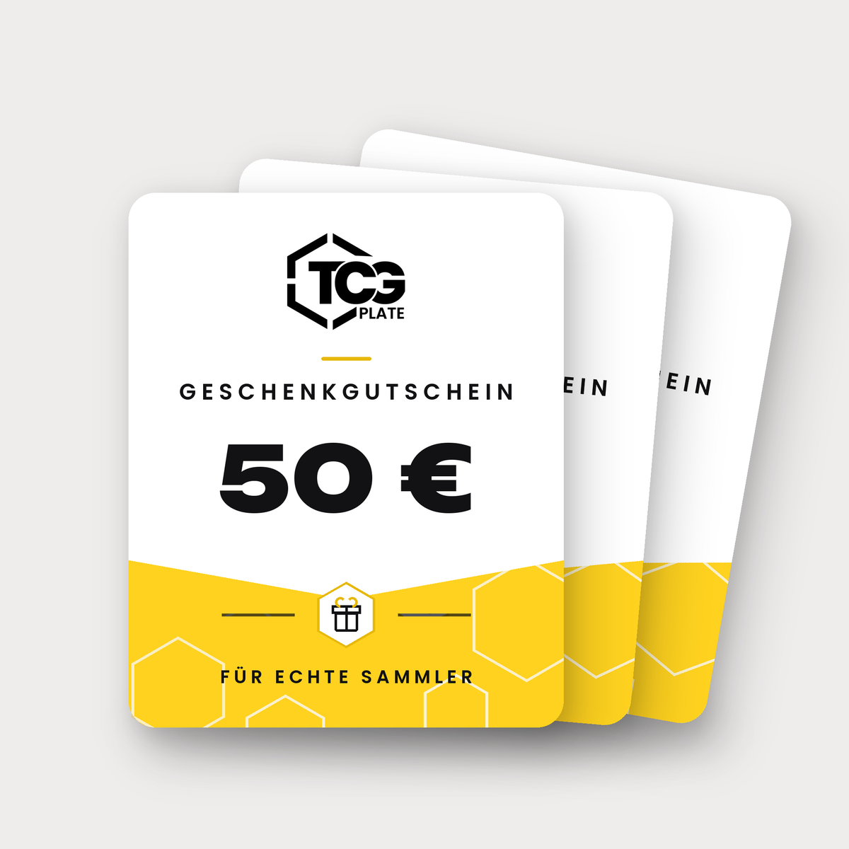 TCGplate Geschenkgutschein - drei Karten 25, 50 und 120 Euro