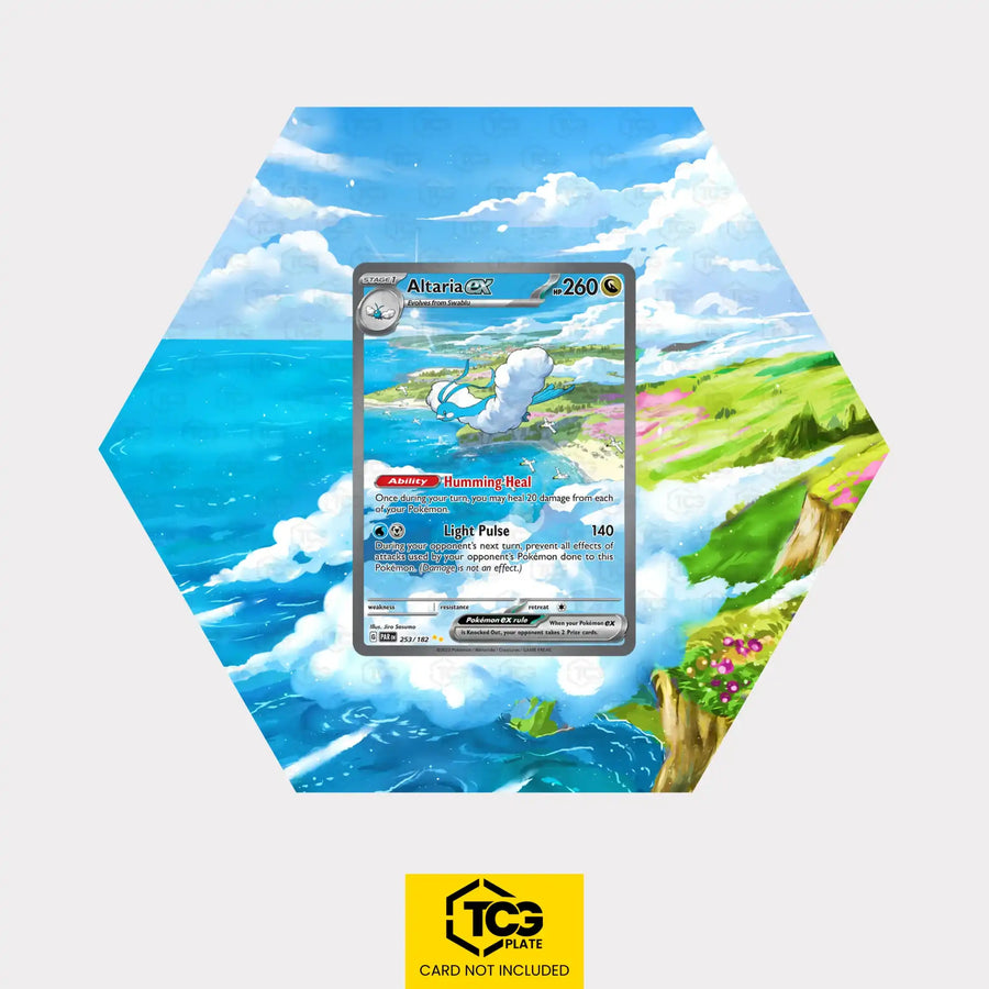 Altaria ex Pokémon TCG card in TCGplate Extended Art Display for collectors to showcase.