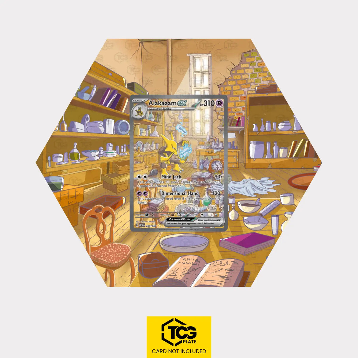 Alakazam ex Pokémon TCG card in TCGplate Extended Art Display for collectors