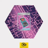 Team Rocket's Transceiver Pokémon TCG card displayed in a TCGplate Hex Shape Extended Art Display for collector showcase.
