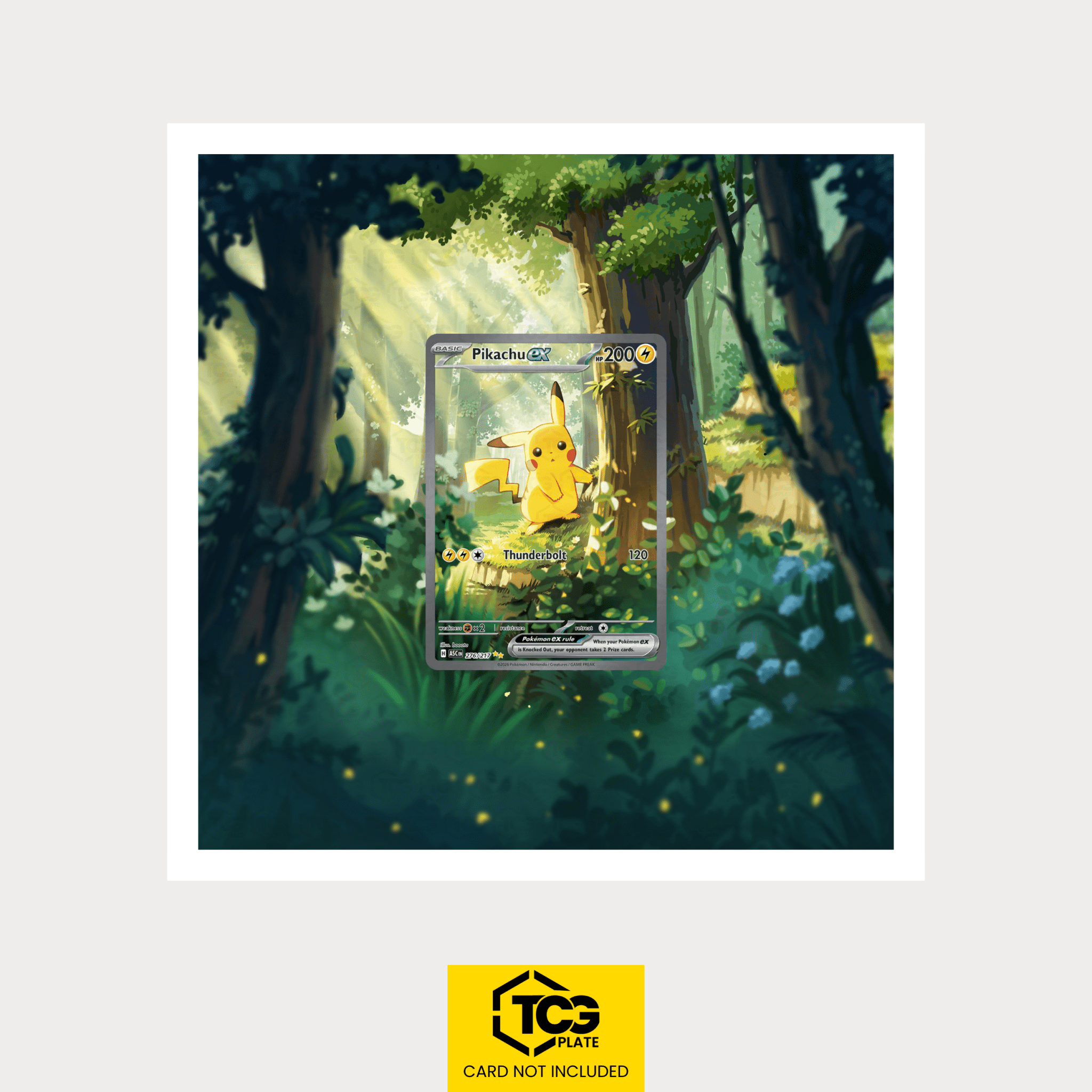 Pikachu ex ASC 276/217 – Pokémon Extended Art Display | Framed MIXPIX® - tcgplate