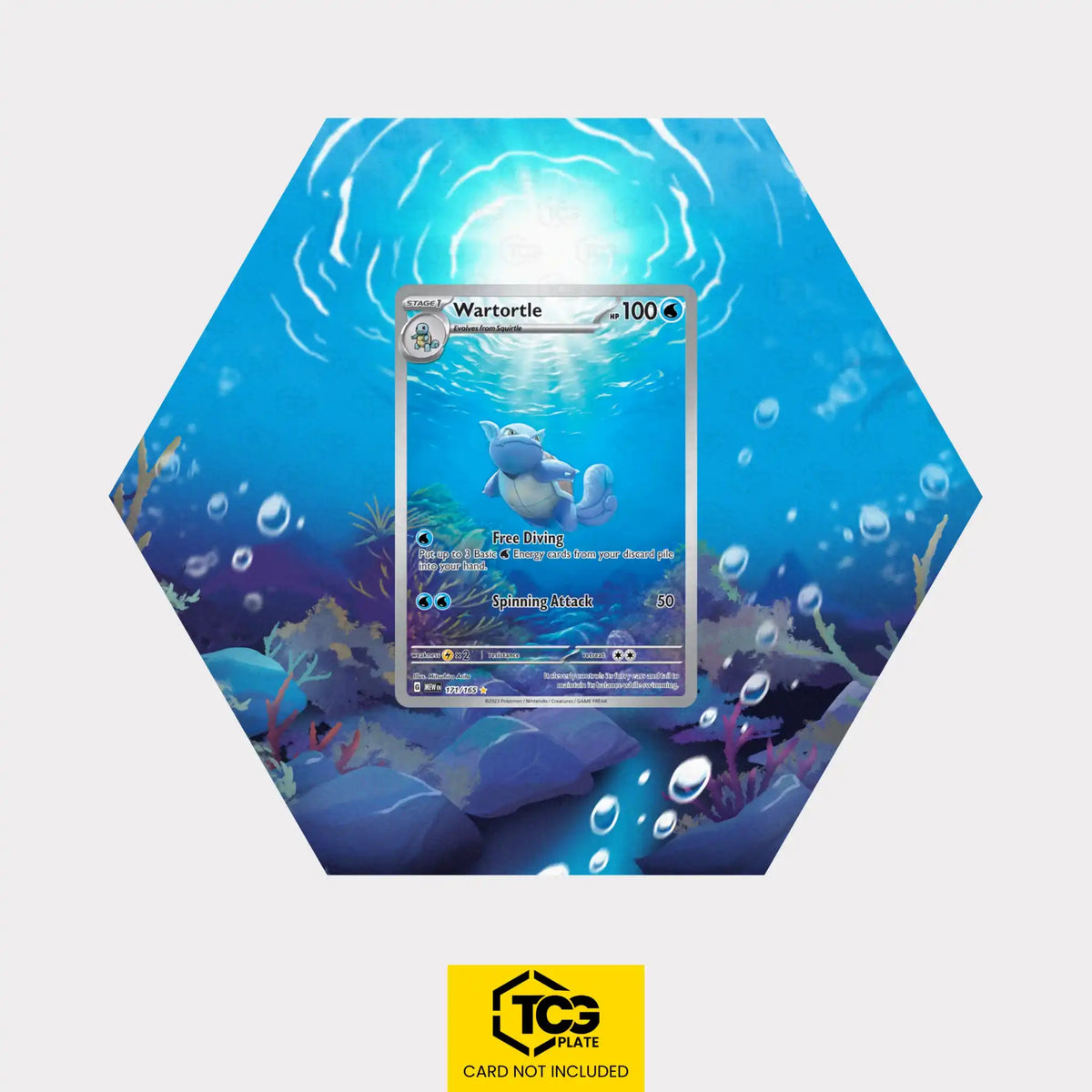 Wartortle Pokémon TCG card in TCGplate Extended Art Display for collectors to showcase cards.