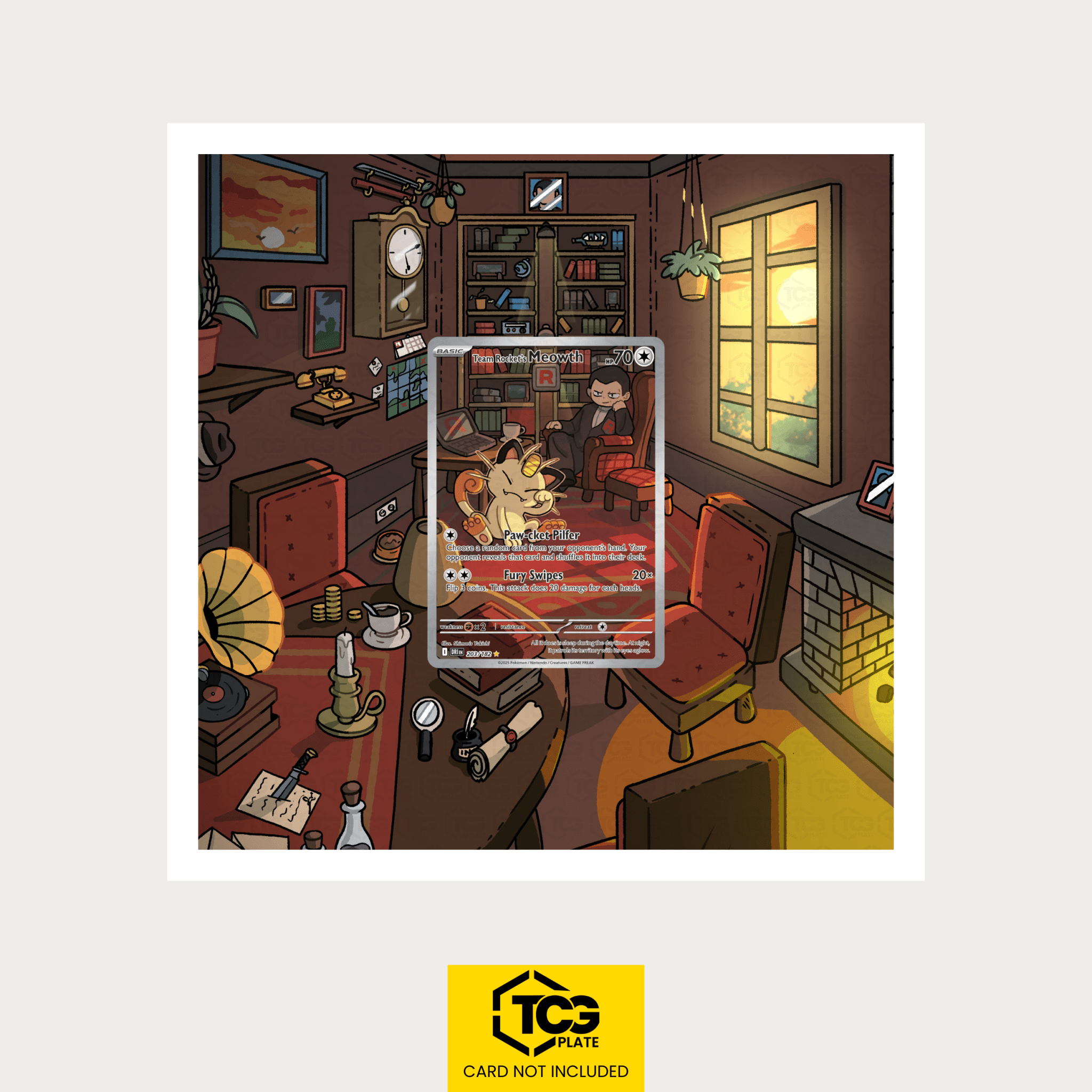 Team Rocket's Mauzi DRI 203/182 - Pokémon Extended Art Display | Framed MIXPIX® - tcgplate