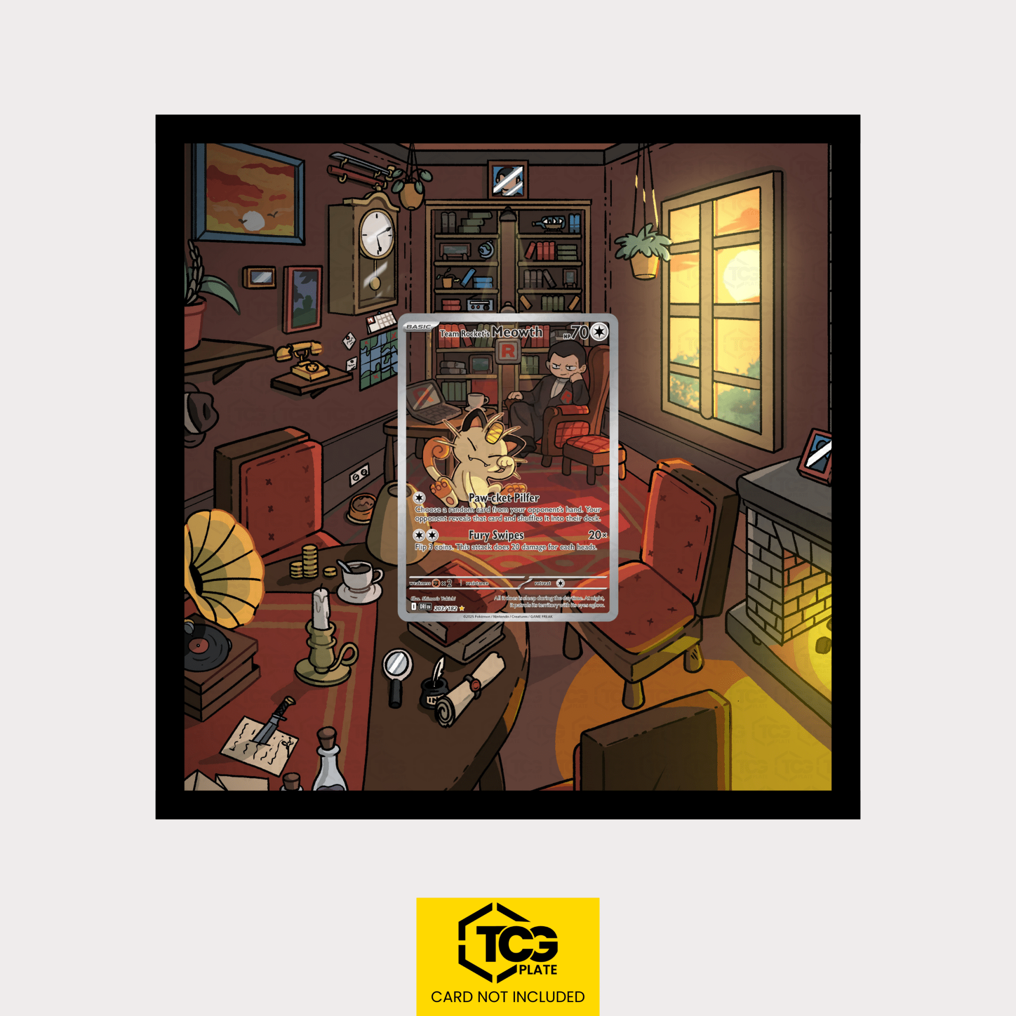 Team Rocket's Mauzi DRI 203/182 - Pokémon Extended Art Display | Framed MIXPIX® - tcgplate