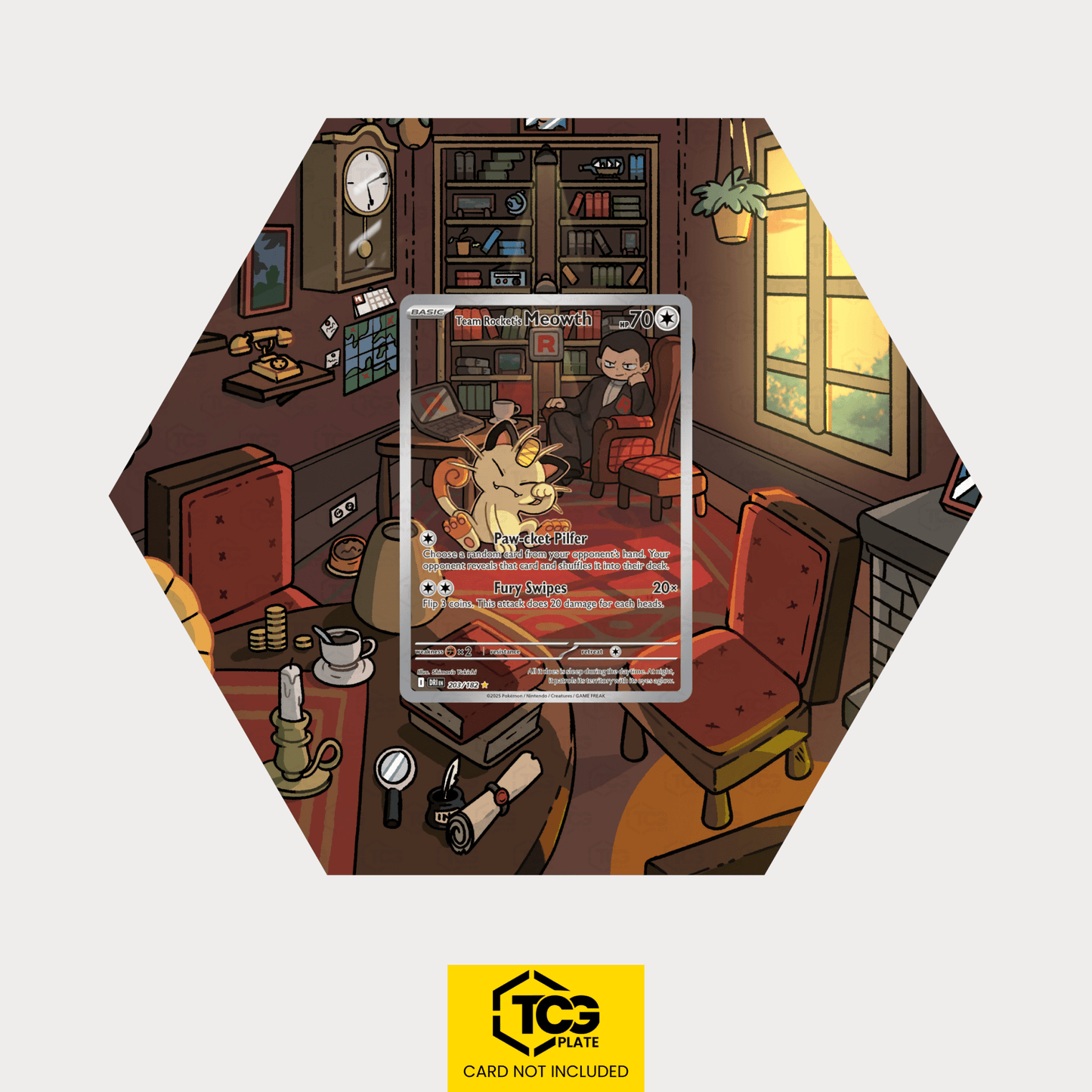 Team Rocket's Mauzi DRI 203/182 – Pokémon Extended Art Display | Hex Shapes® - tcgplate